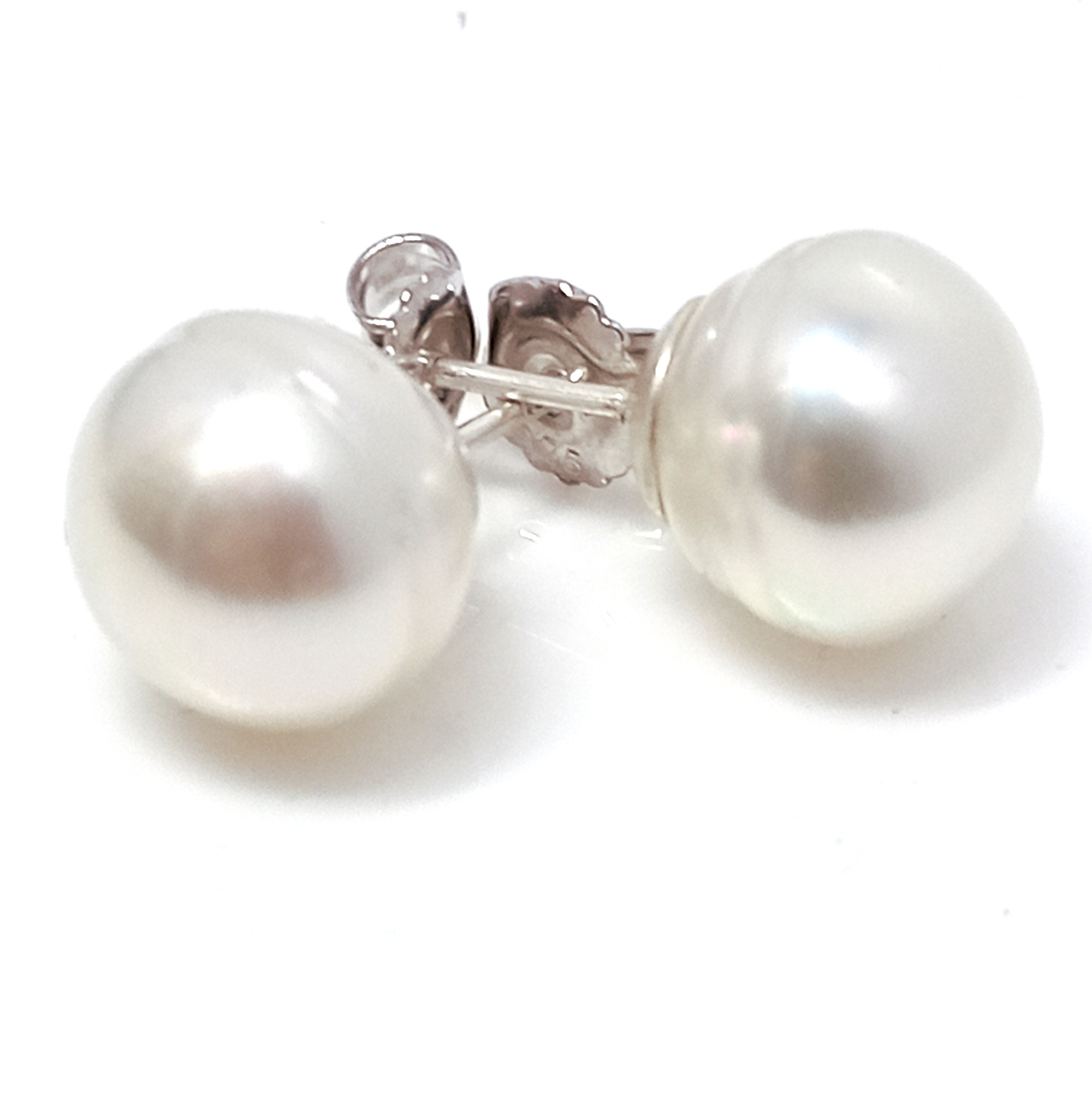 White South Sea 10.6mm Button Pearl Stud Earrings